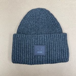 Acne Studios Charcoal Grey Knit Wool Toque Beanie Fisherman Hat Unisex O/S New